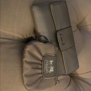 Silver Coach wallet and coin purse for sale